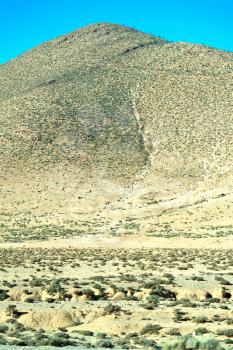 in   valley  morocco         africa the atlas dry  mountain   ground isolated hill 