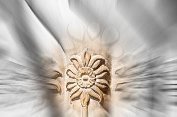 blur  in old iran mousque the column  incision of a flower like abstract background