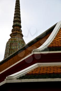 tower  bangkok in the temple  thailand abstract cross colors roof wat  palaces   asia sky   and  colors religion mosaic