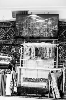 blur in iran antique carpet textile  handmade beautiful arabic ornament