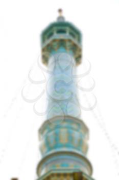 blur in iran  islamic mausoleum old architecture mosque  minaret near the sky