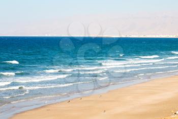  relax near sky in oman coastline sea ocean  gulf rock  and beach