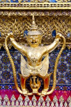 demon in the temple bangkok asia   thailand abstract cross colors step gold wat  palaces 