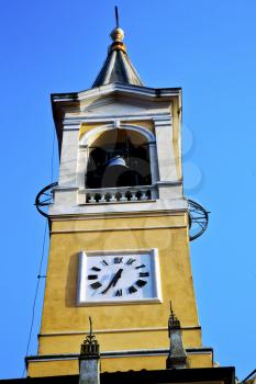cislago    old abstract in  italy   the   wall  and church tower bell sunny day 