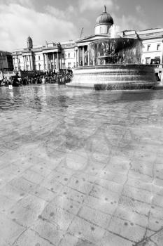 in london england trafalgar square and the old water  fountain 