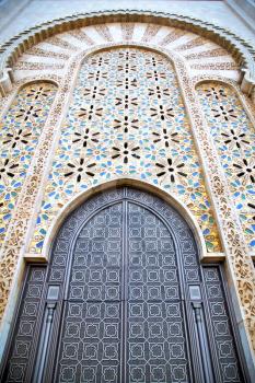 historical in  antique building door morocco      style africa   wood and metal rusty
