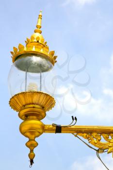 bangkok thailand street lamp in the sky   palaces  temple   abstract  sunny day    