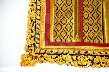 window   in   bangkok in thailand incision of the buddha gold      temple