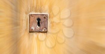 zoom blur in iran antique door entrance and      decorative handle for background