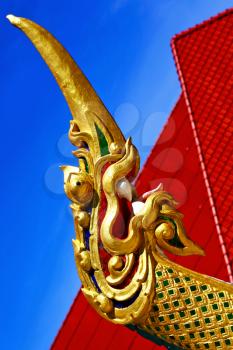 thailand abstract cross wood drake incision roof red wat  palaces in the temple  bangkok  asia and sky