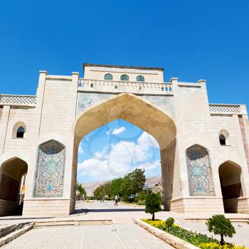 in iran shiraz the old gate arch historic entrance for the old city and nature flower
