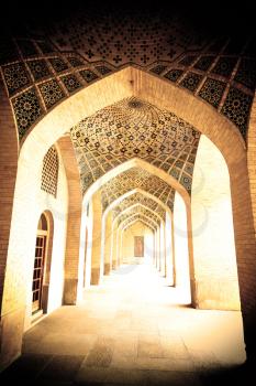 in iran shiraz the corridor passage old mosque and wall arch for islm religion