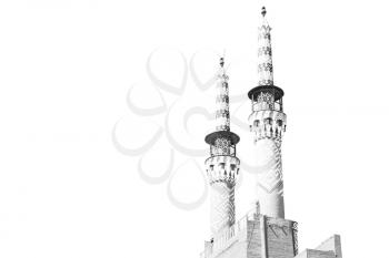 in iran  blur  islamic mausoleum old   architecture mosque  minaret near the  sky