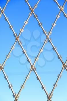 abstract razor wire in the clear sky like background texture