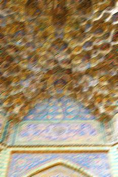 blur in iran the old decorative flower  tiles from antique mosque like background