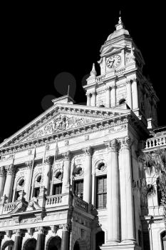 in south africa close up of the blur city hall of cape town and clear sky