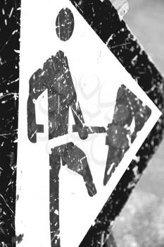 in south africa road signal of a man at work like abstracr concept