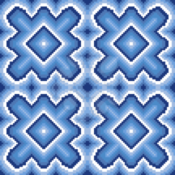 Seamless vector pattern with winter motif in blue hues