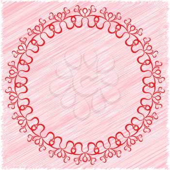 Circular vector pattern with curls as a greeting card