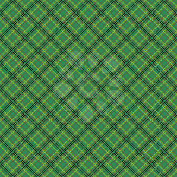Mesh seamless vector pattern with single and double dashed lines. Repeat background with geometrical array over green background