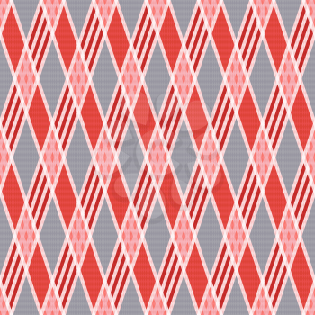 Rhombic seamless vector pattern as a tartan plaid mainly in pink an gray trendy hues