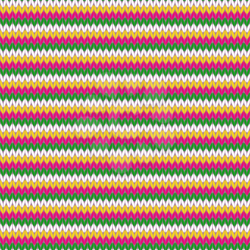 Knitting seamless vector pattern as a simple texture in white, yellow, pink and green colours on a violet background