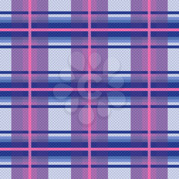 Seamless checkered vector colorful pattern mainly in violet, blue and pink charming colors