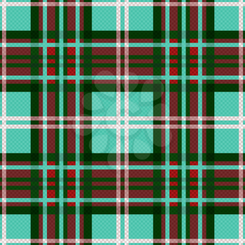 Seamless checkered vector contrast colorful pattern mainly in turquoise, red and white colors
