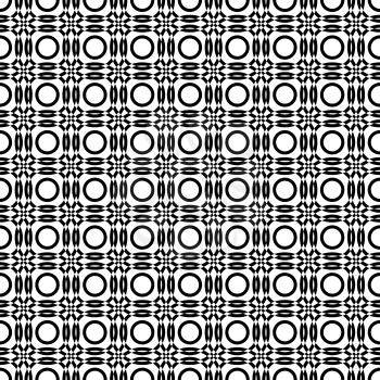 Seamless vector pattern with black and white overlapping circles
