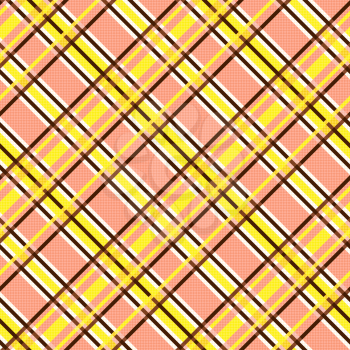 Seamless diagonal vector pattern mainly in yellow, brown and light terracotta hues like as pseudo 3D effect
