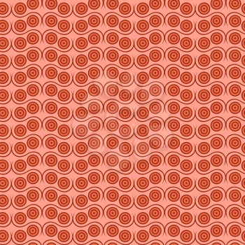 Seamless vector pattern with simple geometric details in brick and coral hues