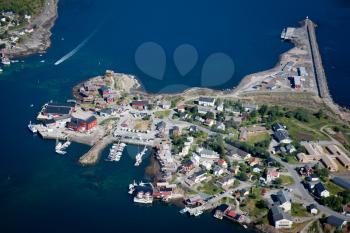 Fishing village from aerial view