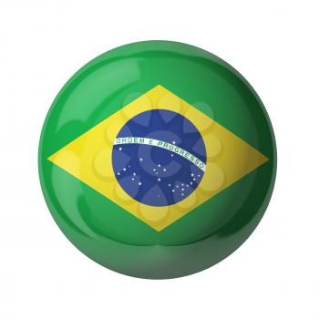 3D flag of Brazil isolated on white
