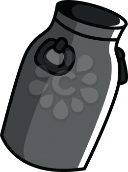 Royalty Free Clipart Image of a Metal Milk Can