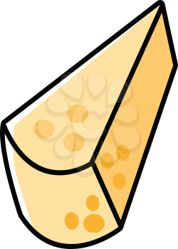 Royalty Free Clipart Image of a Slive of Cheese