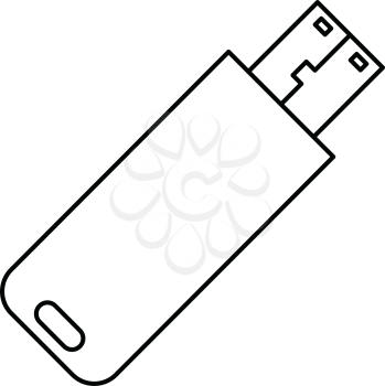 Simple thin line usb flash disk icon
