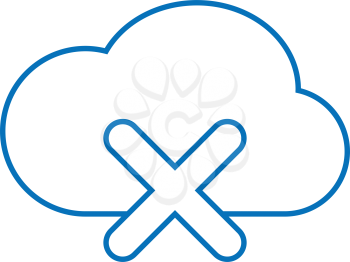 simple thin line cloud reject storage icon