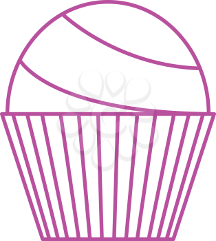 simple thin line ordinary cupcake icon vector