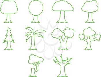 Collection of trees icon vector