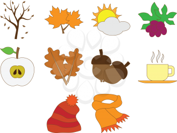 Autumn season icon set