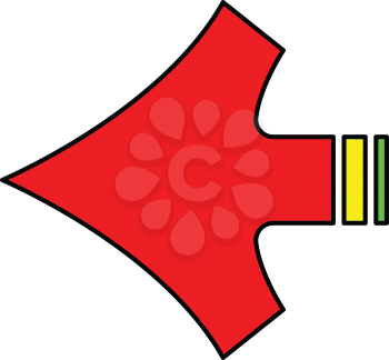 simple flat colour arrow shape icon vector
