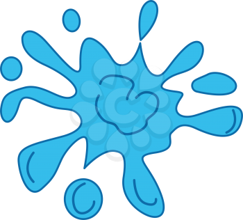 simple flat colour water splash icon vector