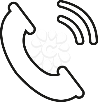 simple thin line telephone icon vector