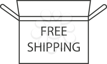 simple thin line free shipping box icon vector