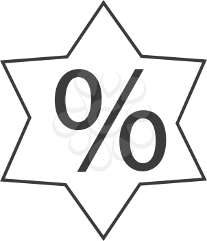 simple thin line star percent icon vector