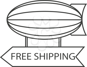 simple thin line free shipping rocket icon vector