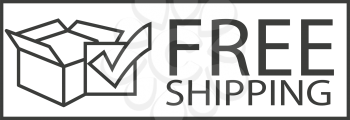 simple thin line free shipping box symbol icon vector