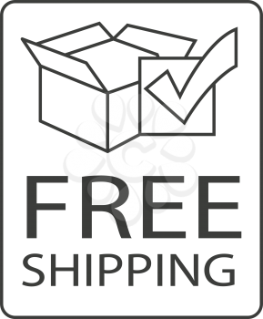 simple thin line free shipping box symbol square icon vector