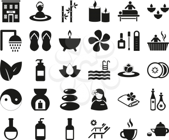 collection of spa icons vector