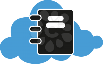 simple flat colour cloud book icon vector